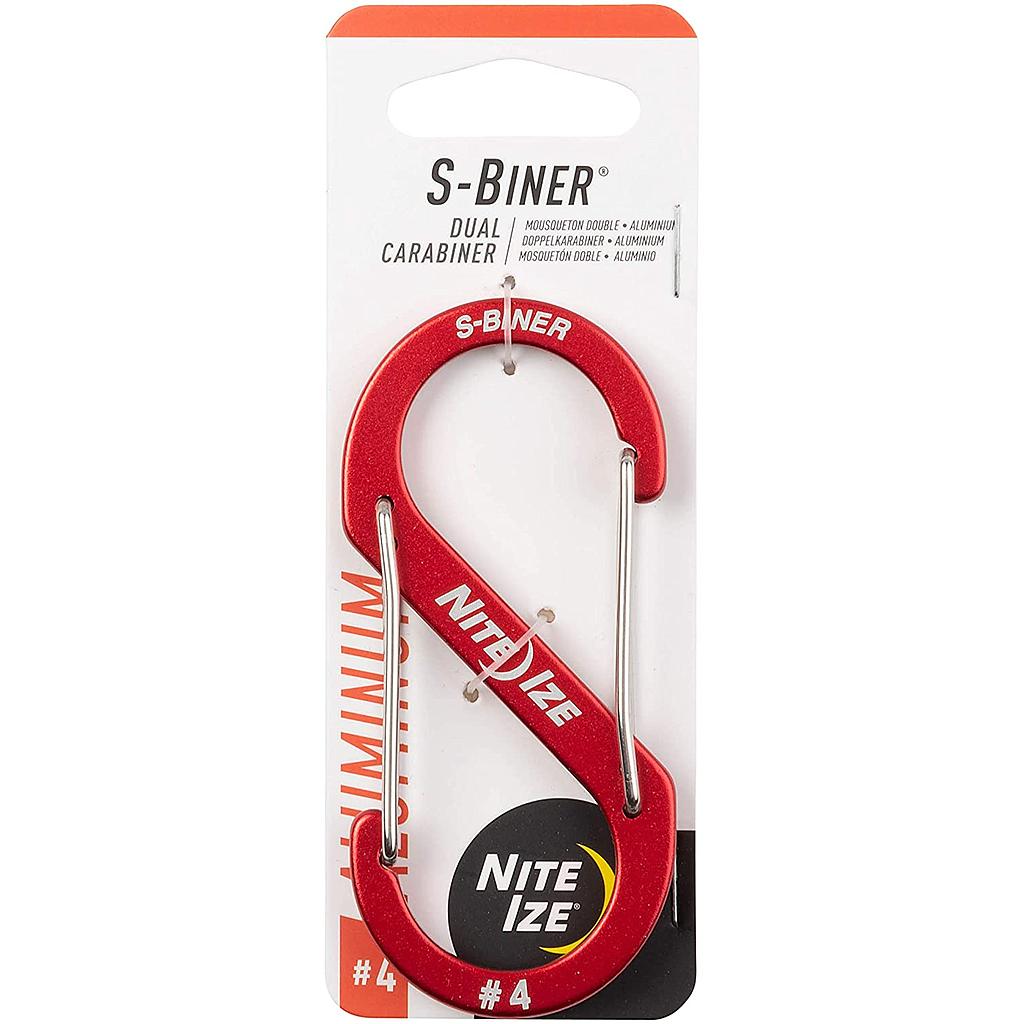 [SBA4-10-R6] NiteIze S-Biner® Aluminum Dual Carabiner #4 (Red)