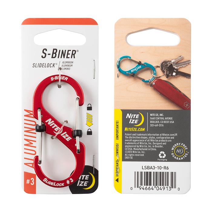 [LSBA3-10-R6] NiteIze S-Biner SlideLock Aluminum #3 (Red)