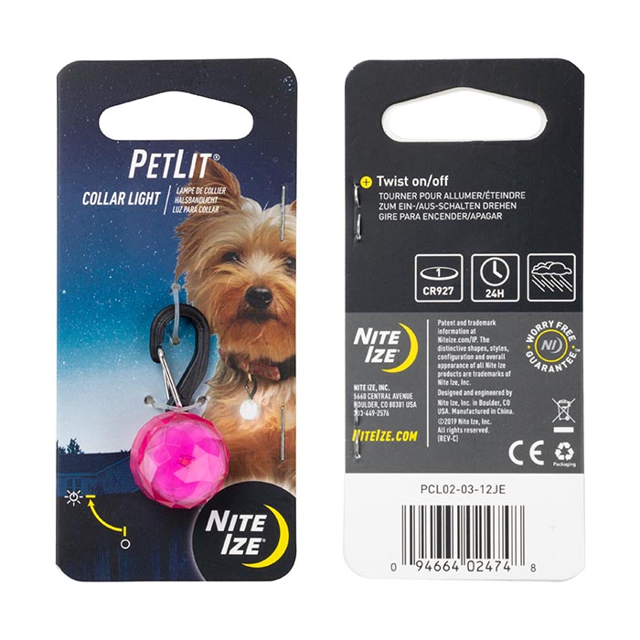 [PCL02-03-12JE] Niteize PetLit Collar Light (Pink)