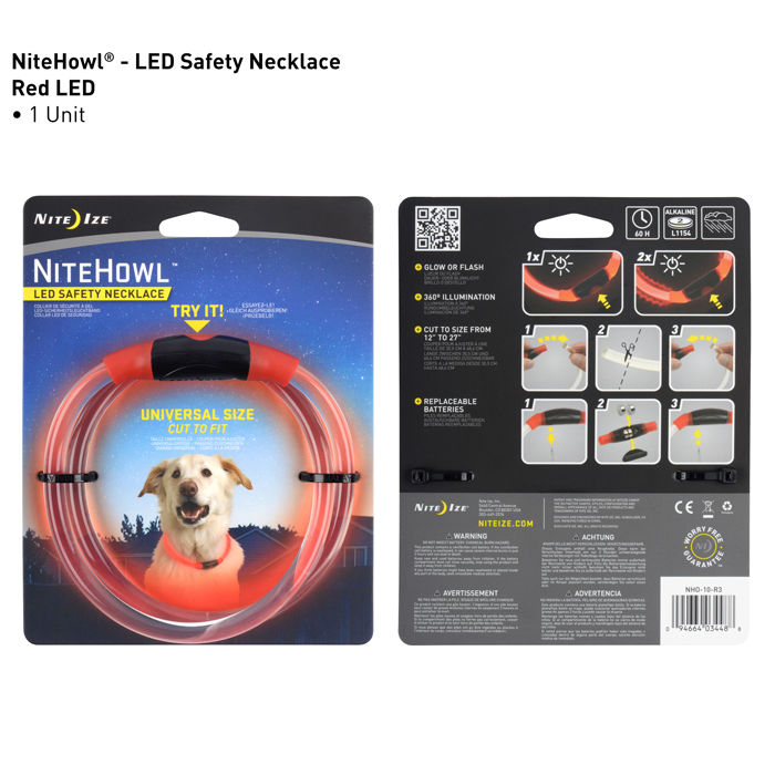 [NHO-10-R3] Niteize NiteHowl LED Safety Necklace (Red)